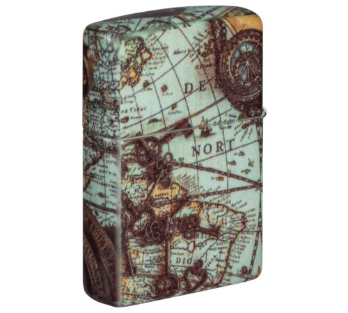 Зажигалка ZIPPO Compass Design с покрытием 540 Matte, латунь/сталь, разноцветная, 38x13x57 мм