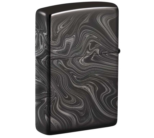 Зажигалка ZIPPO Marble Pattern с покрытием High Polish Black, латунь/сталь, чёрная, 38x13x57 мм