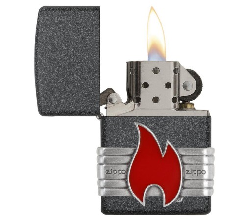 Зажигалка ZIPPO Classic с покрытием Iron Stone™, латунь/сталь, серая, матовая, 38x13x57 мм
