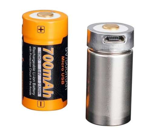 Аккумулятор 16340 Fenix 700 UP mAh Li-ion разъемом для USB, ARB-L16-700UP