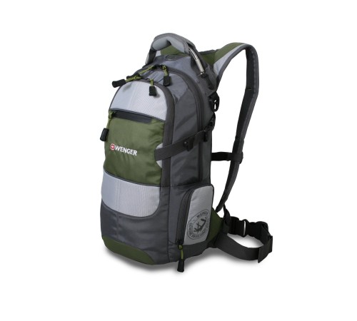 Рюкзак WENGER, серый/зеленый/серебристый, полиэстер 1200D PU, 23х18х47 см, 22 л