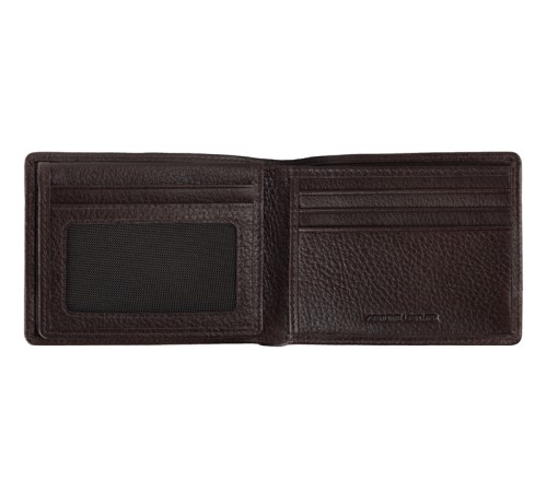 Портмоне ZIPPO, коричневое, натуральная кожа, 11,2×2×8,2 см