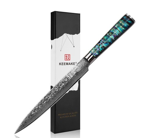 Нож разделочный из дамасской стали Keemake 8 Inch Carving Knife, разноцветный