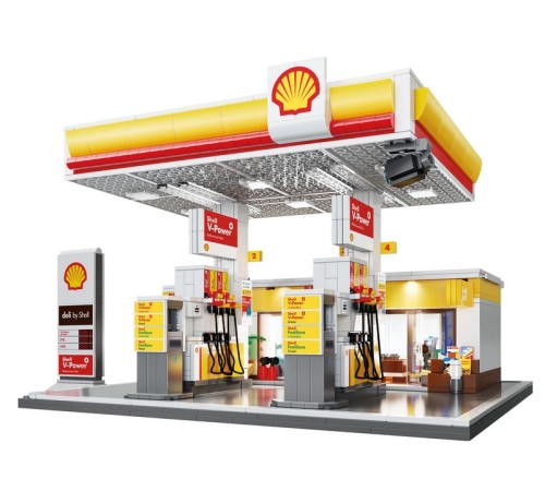 Конструктор CaDA автозаправочная станция Shell (1309 деталей)
