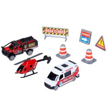 Набор металлических машинок AUTODRIVE JB0403982 Служба спасения 3шт, в/к 23*17,5*4см.
