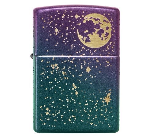 Зажигалка ZIPPO Starry Sky с покрытием Iridescent, латунь/сталь, фиолетовая, матовая, 38x13x57 мм