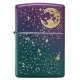 Зажигалка ZIPPO Starry Sky с покрытием Iridescent, латунь/сталь, фиолетовая, матовая, 38x13x57 мм