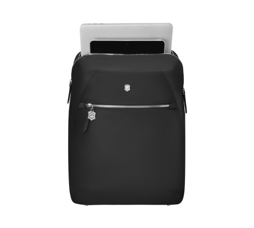Рюкзак VICTORINOX Victoria Signature Compact Backpack, черный, нейлон/кожа, 30x16x38 см