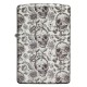 Зажигалка ZIPPO Skeleton с покрытием Glow in the Dark Green, латунь/сталь, серая, 38x13x57 мм