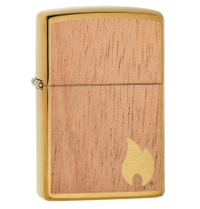 Зажигалка ZIPPO WOODCHUCK с покрытием Brushed Brass, латунь/сталь/, золотистая, матовая, 38x13x57 мм
