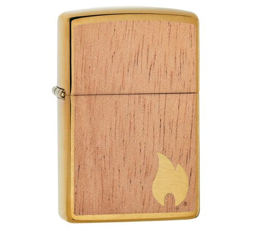 Зажигалка ZIPPO WOODCHUCK с покрытием Brushed Brass, латунь/сталь/, золотистая, матовая, 38x13x57 мм