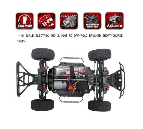 Радиоуправляемый шорт-корс Remo Hobby EX3 (красный) 4WD 2.4G 1/10 RTR