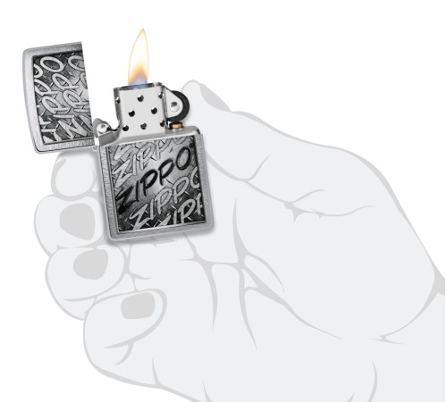 Зажигалка ZIPPO с покрытием Brushed Chrome, латунь/сталь, серебристая, 38x13x57 мм