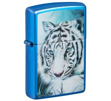 Зажигалка ZIPPO White Tiger с покрытием High Polish Blue, латунь/сталь, синяя, 38x13x57 мм