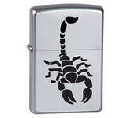 Зажигалка ZIPPO Scorpion, с покрытием Satin Chrome™, латунь/сталь, серебристая, матовая, 38x13x57 мм