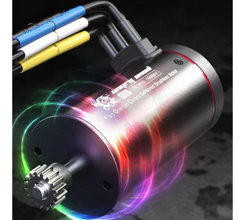 Радиоуправляемый краулер MJX Hyper Go H8H (голубой) Brushless 4WD 2.4G LED 1/8, без ЗУ и акб
