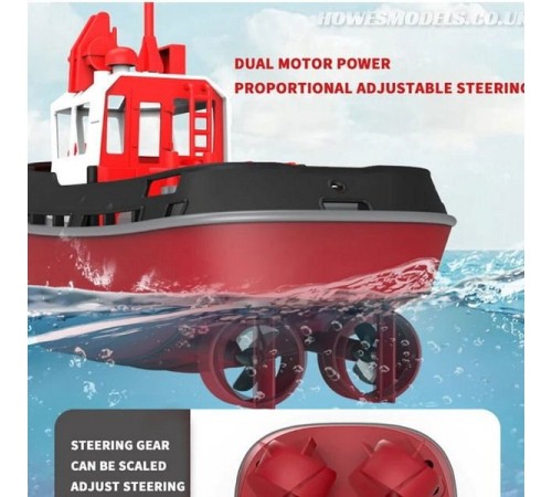 Радиоуправляемый буксир Heng Long Tugboat  (черный) 2.4G 1/72 RTR