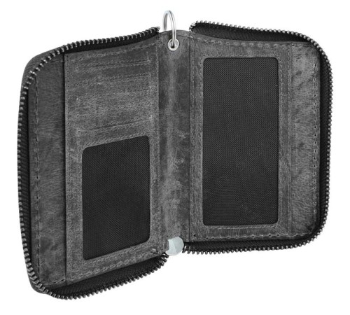 Портмоне WENGER Arizona, на молнии, черный, воловья кожа, 11,5×2,5×16,5 см