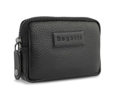 Ключница BUGATTI Elsa, с защитой данных RFID, чёрная, воловья кожа/полиэстер, 11х2х7 см