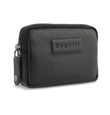 Ключница BUGATTI Elsa, с защитой данных RFID, чёрная, воловья кожа/полиэстер, 11х2х7 см