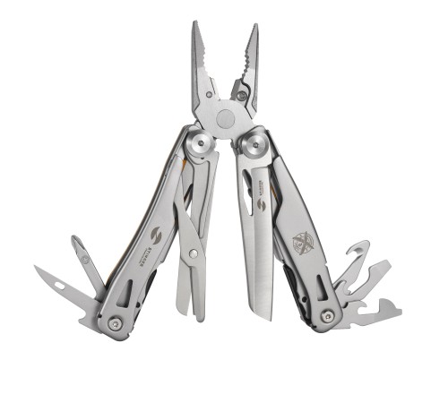 Мультитул Stinger, 106 мм, 15 функций, сталь/АБС-пластик, оранжевый, в комплекте нейлоновый чехол