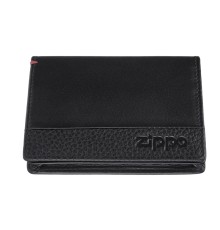 Держатель для карт ZIPPO с защитой от сканирования RFID, чёрная, натуральная кожа, 10,5×1,5×7,5 см