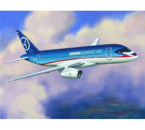 Сборная модель ZVEZDA Региональный пассажирский авиалайнер Superjet 100, подарочный набор, 1/144