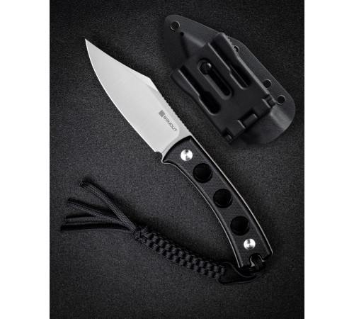Нож SENCUT Fixed Blade Waxahachie 9Cr18MoV Steel Satin Handle G10 Black