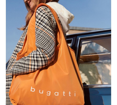 Сумка-шоппер BUGATTI Bona, оранжевая, полиэстер/сатиновый нейлон, 55х2х45 см, 23 л