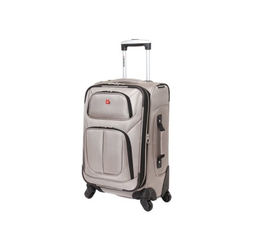 Чемодан WENGER SION, светло- серый, полиэстер 750x750D добби, 37x22x60 см, 35 л