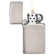 Зажигалка ZIPPO Slim® с покрытием Brushed Chrome, латунь/сталь, серебристая, матовая, 29x10x60 мм