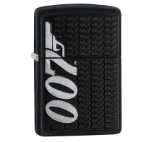 Зажигалка ZIPPO James Bond 007™ с покрытием Black Matte, латунь/сталь, чёрная, матовая, 38x13x57 мм