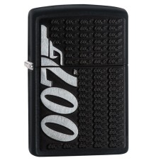 Зажигалка ZIPPO James Bond 007™ с покрытием Black Matte, латунь/сталь, чёрная, матовая, 38x13x57 мм