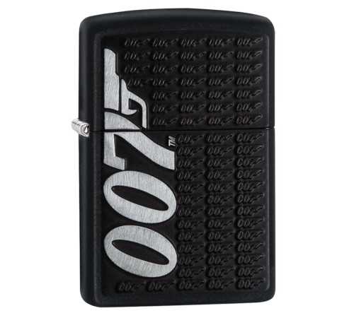 Зажигалка ZIPPO James Bond 007™ с покрытием Black Matte, латунь/сталь, чёрная, матовая, 38x13x57 мм
