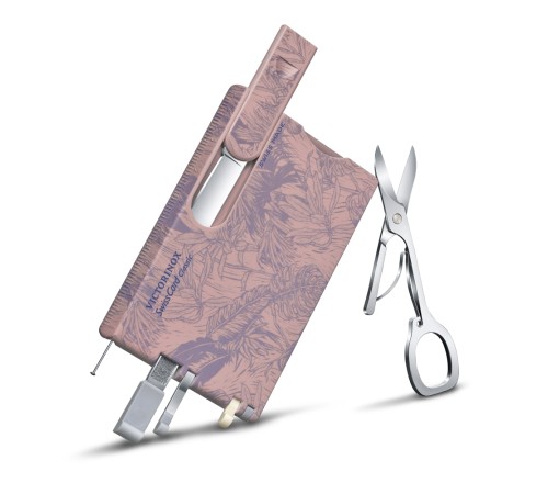 Швейцарская карточка VICTORINOX SwissCard Classic Spring Spirit, 10 функций, розово-сиреневая