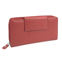 Кошелёк BUGATTI Vertice, красный, натуральная воловья кожа, 19,2х3х10,5 см