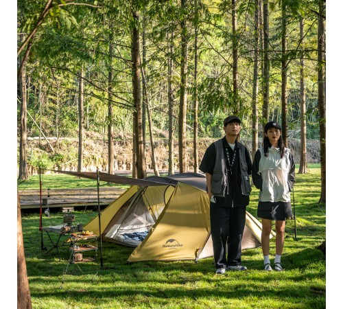 Палатка Naturehike Butterfly NH21YW132 210T двухместная, желто-коричневая, 6927595782910
