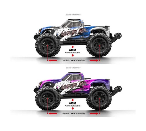 Радиоуправляемый монстр MJX Hyper Go H16H (фиолетовый) 4WD 2.4G LED GPS 1/16 RTR