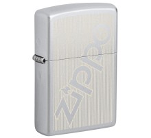 Зажигалка ZIPPO Logo с покрытием Satin Chrome, латунь/сталь, серебристая, матовая, 38x13x57 мм