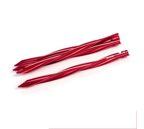 Колышки  Naturehike NH17D024-D спиральный алюминиевый  25см L (4шт) красный, 6927595723340