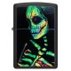 Зажигалка ZIPPO Skeleton Design с покрытием Black Light, латунь/сталь, черная, матовая, 38x13x57 мм