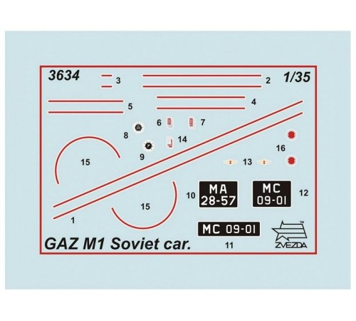 Сборная модель ZVEZDA Советский автомобиль Газ М1, 1/35