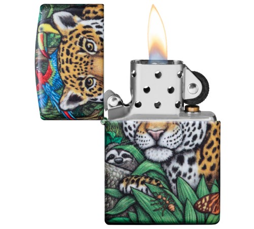 Набор из двух зажигалок ZIPPO Загадки леса с покрытием Glow-in-the-Dark Green, зелёные, глянецевые
