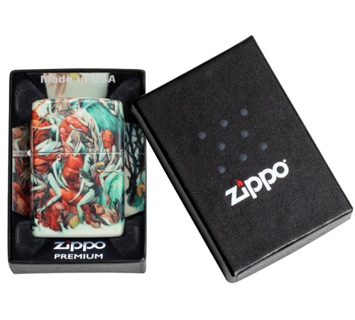 Зажигалка Zippo Classic с покрытием White Matte, латунь/сталь, разноцветная, матовая, 38x13x57 мм