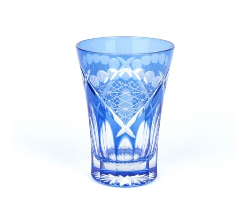 Стакан TAJIMA GLASS Хризантема и веер 240 мл, голубой