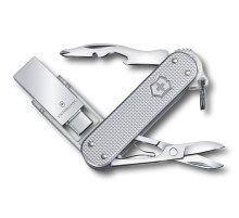 Мультитул-брелок VICTORINOX Jetsetter@work, 58 мм, с USB-модулем 3.0/3.1 16 Гб, 6 фнк, серебристый