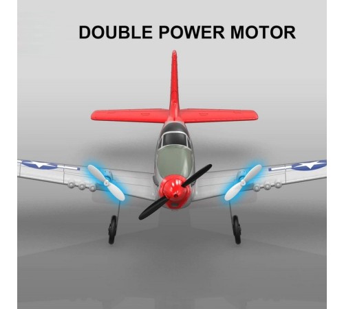 Радиоуправляемый самолет Volantex RC Mustang 400мм (красный) 2.4G 2ch LiPo RTF with Gyro