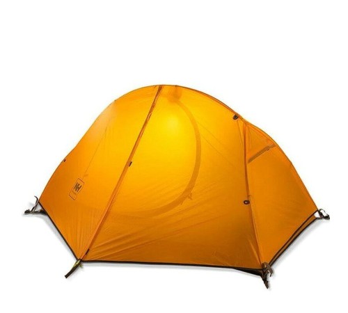 Палатка одноместная Naturehike сверхлегкая + коврик NH18A095-D, оранжевая, 6927595701836