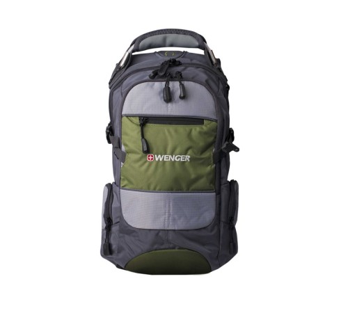Рюкзак WENGER, серый/зеленый/серебристый, полиэстер 1200D PU, 23х18х47 см, 22 л