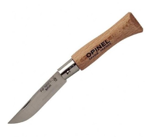 Нож Opinel №4, нержавеющая сталь, рукоять из бука, 121040